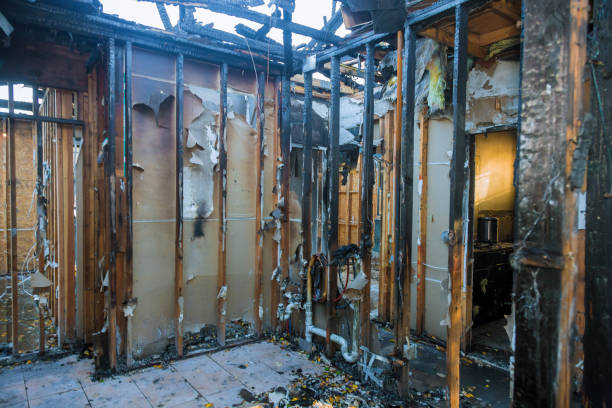 Professional Fire Damage Restoration technician working in Fitchburg, WI